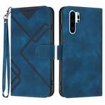 For Huawei P30 Pro Line Pattern Skin Feel Leather Phone Case(Royal Blue)