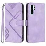 For Huawei P30 Pro Line Pattern Skin Feel Leather Phone Case(Light Purple)