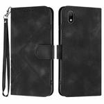 For Huawei Y5 2019 Line Pattern Skin Feel Leather Phone Case(Black)
