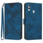 For Huawei P smart 2019/nova lite 3 Line Pattern Skin Feel Leather Phone Case(Royal Blue)