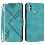 For Huawei P smart 2019/nova lite 3 Line Pattern Skin Feel Leather Phone Case(Light Blue)