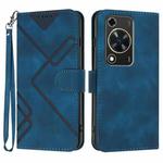 For Huawei Enjoy 70 Line Pattern Skin Feel Leather Phone Case(Royal Blue)