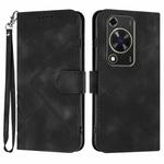 For Huawei Enjoy 70 Line Pattern Skin Feel Leather Phone Case(Black)