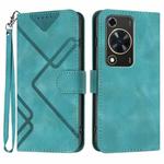 For Huawei Enjoy 70 Line Pattern Skin Feel Leather Phone Case(Light Blue)