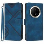 For Huawei Mate 70 Pro / Mate 70 Pro+ Line Pattern Skin Feel Leather Phone Case(Royal Blue)