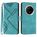 For Huawei Mate 70 Pro / Mate 70 Pro+ Line Pattern Skin Feel Leather Phone Case(Light Blue)