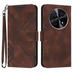For Huawei nova 12i Line Pattern Skin Feel Leather Phone Case(Coffee)