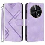 For Huawei nova 12i Line Pattern Skin Feel Leather Phone Case(Light Purple)