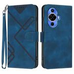 For Huawei nova 12s Line Pattern Skin Feel Leather Phone Case(Royal Blue)