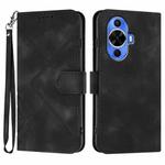 For Huawei nova 12s Line Pattern Skin Feel Leather Phone Case(Black)