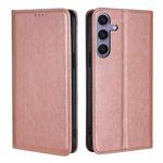 For Samsung Galaxy S24+ 5G Gloss Oil Solid Color Magnetic Leather Phone Case(Rose Gold)