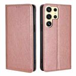 For Samsung Galaxy S24 Ultra 5G Gloss Oil Solid Color Magnetic Leather Phone Case(Rose Gold)