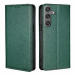 For Samsung Galaxy S24 5G Gloss Oil Solid Color Magnetic Leather Phone Case(Green)