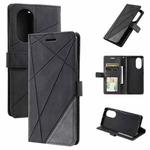For OPPO Reno8 T 4G Skin Feel Splicing Leather Phone Case(Black)