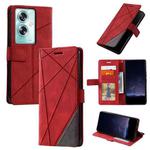 For OPPO A79 5G Skin Feel Splicing Leather Phone Case(Red)