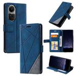 For OPPO Reno10 Pro+ Skin Feel Splicing Leather Phone Case(Blue)