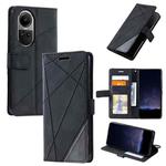For OPPO Reno10 Pro+ Skin Feel Splicing Leather Phone Case(Black)