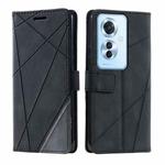 For OPPO Reno11 F Skin Feel Splicing Leather Phone Case(Black)