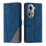 For OPPO Reno11 Pro Global Skin Feel Splicing Leather Phone Case(Blue)