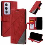 For OPPO A80 / A3 Pro Skin Feel Splicing Leather Phone Case(Red)