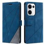 For OPPO Reno13 5G Skin Feel Splicing Leather Phone Case(Blue)