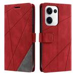 For OPPO Reno13 5G Skin Feel Splicing Leather Phone Case(Red)