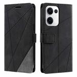 For OPPO Reno13 5G Skin Feel Splicing Leather Phone Case(Black)