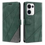 For OPPO Reno13 5G Skin Feel Splicing Leather Phone Case(Green)