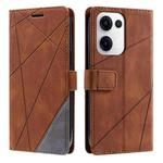 For OPPO Reno13 5G Skin Feel Splicing Leather Phone Case(Brown)