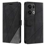 For OPPO Reno13 Pro 5G Skin Feel Splicing Leather Phone Case(Black)