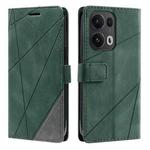 For OPPO Reno13 Pro 5G Skin Feel Splicing Leather Phone Case(Green)