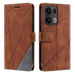 For OPPO Reno13 Pro 5G Skin Feel Splicing Leather Phone Case(Brown)