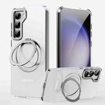 For Samsung Galaxy S23 5G 360 Rotating MagSafe Magnetic Skin Feel Phone Case(Silver)