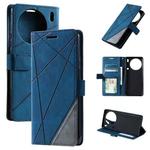 For vivo X90 Pro 5G Skin Feel Splicing Horizontal Flip Leather Phone Case(Blue)