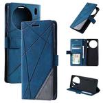For vivo X90 Pro+ 5G Skin Feel Splicing Horizontal Flip Leather Phone Case(Blue)