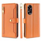 For OPPO A1 5G Lite Sheep Texture Cross-body Zipper Wallet Leather Phone Case(Orange)