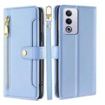 For OPPO A3 Pro 5G India Sheep Texture Cross-body Zipper Wallet Leather Phone Case(Blue)