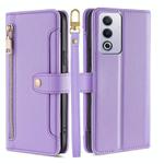 For OPPO A3 Pro 5G India Sheep Texture Cross-body Zipper Wallet Leather Phone Case(Purple)