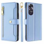 For OPPO A60 4G Global Sheep Texture Cross-body Zipper Wallet Leather Phone Case(Blue)