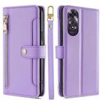 For OPPO A60 4G Global Sheep Texture Cross-body Zipper Wallet Leather Phone Case(Purple)