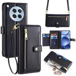 For OPPO Find X8s 5G Sheep Texture Cross-body Zipper Wallet Leather Phone Case(Black)