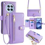 For OPPO Find X8s 5G Sheep Texture Cross-body Zipper Wallet Leather Phone Case(Purple)