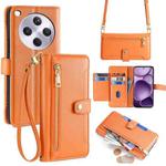For OPPO Find X8s+ 5G Sheep Texture Cross-body Zipper Wallet Leather Phone Case(Orange)