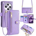 For OPPO Find X8s+ 5G Sheep Texture Cross-body Zipper Wallet Leather Phone Case(Purple)
