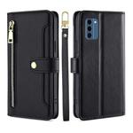 For Nokia C300 4G US Edition Lite Sheep Texture Cross-body Zipper Wallet Leather Phone Case(Black)