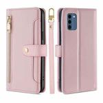 For Nokia C300 4G US Edition Lite Sheep Texture Cross-body Zipper Wallet Leather Phone Case(Pink)