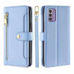 For Nokia G42 5G Lite Sheep Texture Cross-body Zipper Wallet Leather Phone Case(Blue)