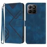 For Honor 70 Lite Line Pattern Skin Feel Leather Phone Case(Royal Blue)