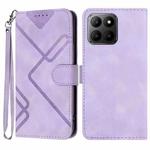 For Honor 70 Lite Line Pattern Skin Feel Leather Phone Case(Light Purple)