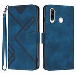 For Honor 20S Russia /20 lite Russia  Line Pattern Skin Feel Leather Phone Case(Royal Blue)